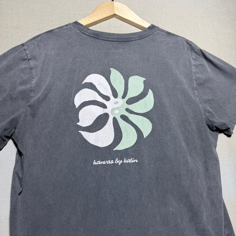 Katin T Shirt Men L Gray SS Kanvas by Katin Graphic Organic Cotton Surf Skate